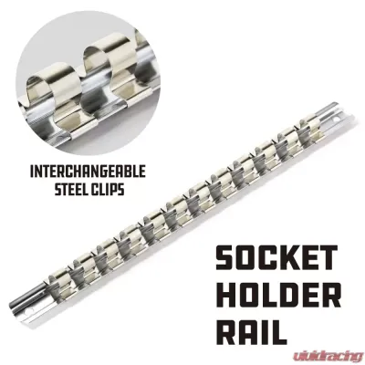 PowerBuilt 12-Piece 3/8-Inch Drive Metric 6-Point Deep Socket Set - 645009