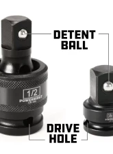 PowerBuilt 7-Piece Impact Universal Joint And Adapter Set                                     - 647095 - Image 4