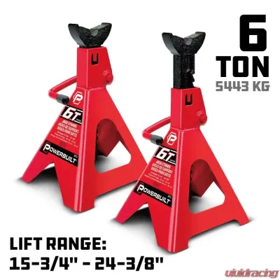 PowerBuilt 2-Piece 6-Ton (12,000 Pounds) Jack Stands - 647511