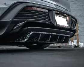 VR Aero Forged Carbon Fiber Rear Diffuser Porsche Taycan Turbo | Turbo S