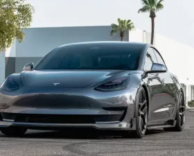 VR Aero Gloss Carbon Fiber Front Lip Spoiler Tesla Model 3