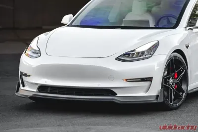 VR Aero Matte Carbon Fiber Front Lip Spoiler Tesla Model 3 2018+ - VR-TSLM3-600-M