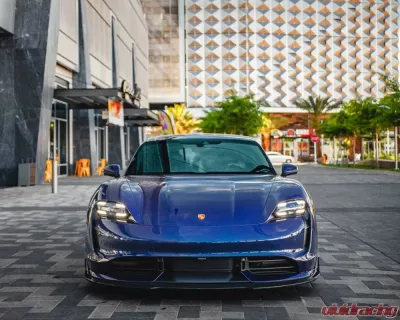 VR Aero Carbon Fiber Front Lip Spoiler Porsche Taycan Turbo | Turbo S - VR-9J1-605