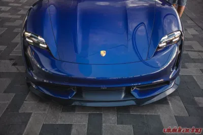 VR Aero Carbon Fiber Front Lip Spoiler Porsche Taycan Turbo | Turbo S - VR-9J1-605