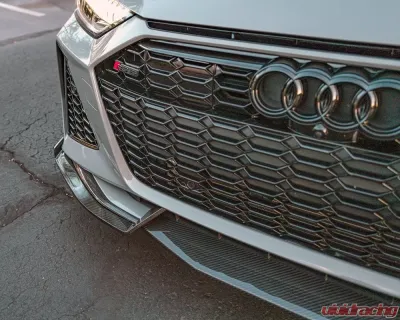 VR Aero Carbon Fiber Front Lip Spoiler Audi RS6 Avant C8 2019-2025 - VR-RS6-600