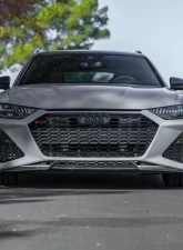 VR Aero Carbon Fiber Front Lip Spoiler Audi RS6 Avant C8 2019-2025                                     - VR-RS6-600 - Image 2