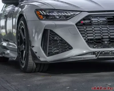 VR Aero Carbon Fiber Front Lip Spoiler Audi RS6 Avant C8 2019-2025 - VR-RS6-600