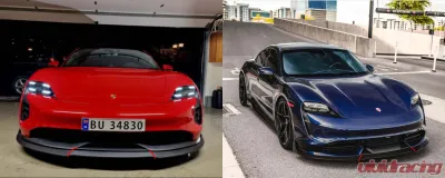 VR Aero Carbon Fiber Front Lip Spoiler Porsche Taycan Turbo | Turbo S - VR-9J1-605