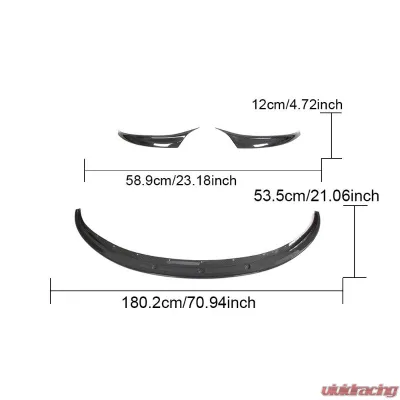 VR Aero Carbon Fiber Pre-Preg Front Lip Spoiler Tesla Model 3 2023+ - VR-TESLA3-PP-600