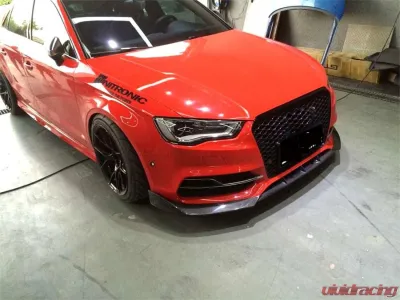 VR Aero Carbon Fiber Front Lip Spoiler Audi S3 | A3 Sline Sedan 2014-2016 - VR-A3S3-601