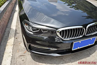 VR Aero Carbon Fiber Front Headlight Eyebrow Eyelid for BMW M5 5 Series G30/G31 Base/M Sport Sedan Wagon 2017-2020 - VR-G30G31F90-EYEL