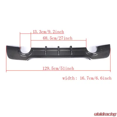 VR Aero Carbon Fiber Rear Diffuser V1 BMW 3 Series E92 M-Tech - VR-E92MT-610