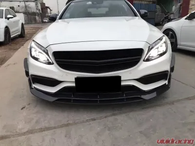 VR Aero Carbon Fiber Front Lip Spoiler Mercedes C Class W205 C205|  A205 | C63 S AMG 2-Door 2015-2019 - VR-C63AMG-600