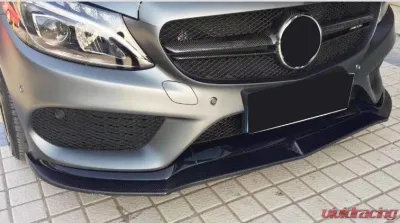 VR Aero Carbon Fiber Front Lip Spoiler V3 Mercedes C Class W205 C205 A205 Sport C43 AMG Coupe 2015-2019 - VR-C43-600