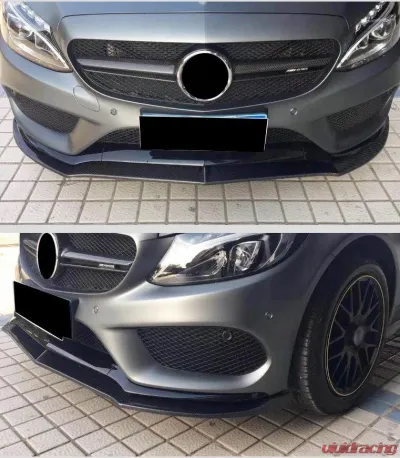 VR Aero Carbon Fiber Front Lip Spoiler V3 Mercedes C Class W205 C205 A205 Sport C43 AMG Coupe 2015-2019 - VR-C43-600