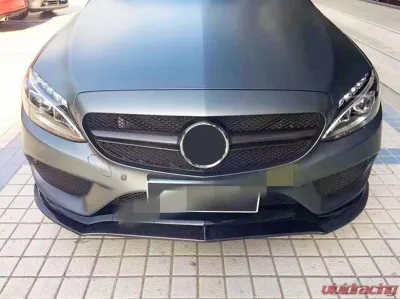 VR Aero Carbon Fiber Front Lip Spoiler V3 Mercedes C Class W205 C205 A205 Sport C43 AMG Coupe 2015-2019 - VR-C43-600