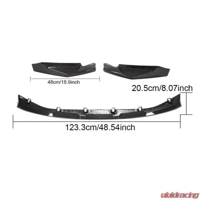 VR Aero Carbon Fiber Front Lip Spoiler V3 BMW M3 G80 | M4 G82 G83 2021-2024 - VR-M3M4-605
