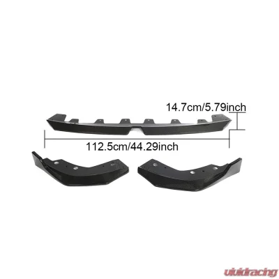 VR Aero Carbon Fiber Front Lip Spoiler 3pcs BMW 3-Series G20 2019-2024 - VR-G20-604