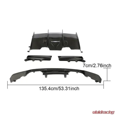 VR Aero Carbon Fiber Rear Diffuser V2 BMW M3 | M4 | F80 | F82 | F83 - VR-M3M4-F80F82F83-612