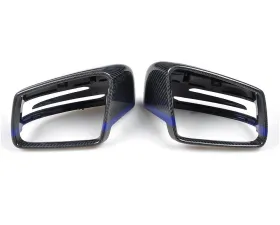 VR Aero Carbon Fiber Mirror Cap with Blue Trim Mercedes W204 W212 W218 W176 W207