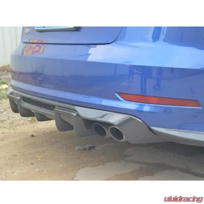VR Aero Carbon Fiber Rear Diffuser V1 Audi S3 | A3 Sline Sedan 2014-2016 - VR-A3S3-613
