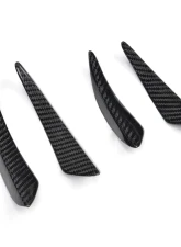 VR Aero Carbon Fiber Front Bumper Fins Trims BMW 2 Series F22 M-Tech                                     - VR-F22MT-615 - Image 2