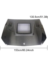 VR Aero Carbon Fiber Hood with Clear Engine Center Mercedes C43 AMG Coupe W205 2015-2019                                     - VR-C43-626 - Image 9