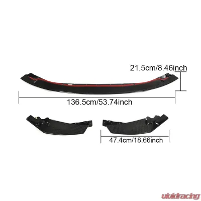 VR Aero Carbon Fiber Front Lip Spoiler V6 BMW M3 G80 | M4 G82 G83 2021-2024 - VR-M3M4-608
