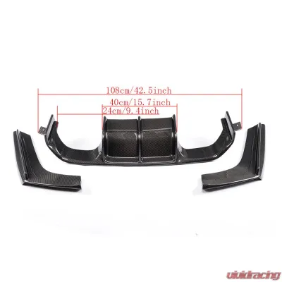 VR Aero Carbon Fiber Rear Diffuser V2 BMW M3 | M4 | F80 | F82 | F83 - VR-M3M4-F80F82F83-610