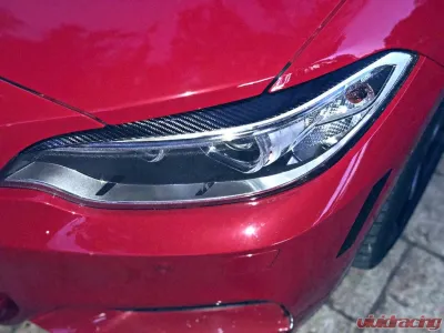 VR Aero Carbon Fiber Headlight Eyebrow Eyelid Trim BMW 2 Series F22 F23 Base/M Sport F87 M2 2-Door 2014-2019 - VR-M2-EYETRIM