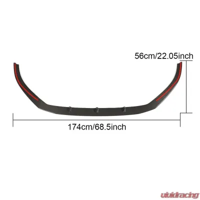 VR Aero Carbon Fiber Front Lip Spoiler V1 Audi RS3 Sedan 2017-2019 - VR-RS3-600