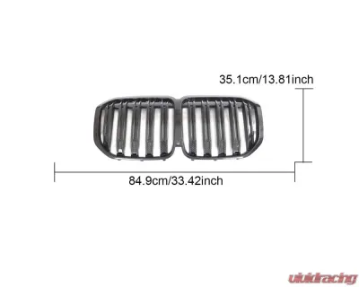 VR Aero Carbon Fiber Front Kidney Grills Twin Slat BMW X7 G07 xDrive4i - VR-G07-635