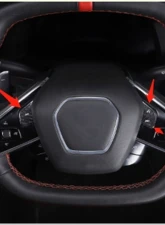 VR Aero Carbon Fiber Steering Wheel 3pc Button Cover Set Chevrolet Corvette C8                                     - VR-KF1664 - Image 2
