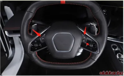 VR Aero Carbon Fiber Steering Wheel 3pc Button Cover Set Chevrolet Corvette C8 - VR-KF1664