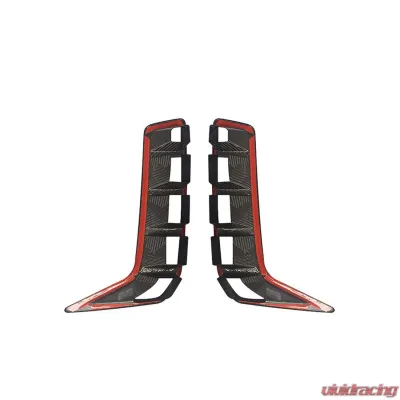 VR Aero Carbon Fiber Front Bumper Air Vent Fins Cover Trim BMW X5 2023-2025 - VR-KF1689