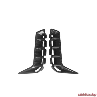 VR Aero Carbon Fiber Front Bumper Air Vent Fins Cover Trim BMW X5 2023-2025 - VR-KF1689