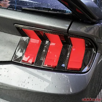 VR Aero Carbon Fiber Rear Bumper Lamp Cover Ford Mustang S650 Dark Horse - VR-KF1693