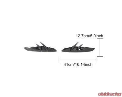 VR Aero Carbon Fiber Front Bumper Vent Trim Pair Toyota Supra MK5 2019-2024 - VR-A90-612