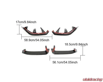 VR Aero Carbon Fiber Front Lip Spoiler BMW 5 Series G60 M-Sport Bumper - VR-G60-600
