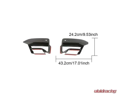 VR Aero Carbon Fiber Front Fog Light Cover Fins BMW M5 F90 - VR-F90-605