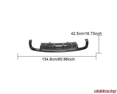 VR Aero Carbon Fiber Rear Diffuser Audi A5 Quattro S line S5 Sportback 2D 4-Door - VR-A5S5-610