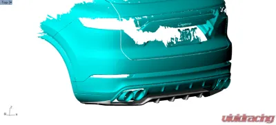 VR Aero Carbon Fiber Rear Diffuser Porsche Cayenne 2018-2021 - VR-958TT-630