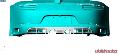 VR Aero Carbon Fiber Rear Diffuser Porsche 991 Carrera GTS Center Exit Exhaust 2018-2019 - VR-991GTS-630