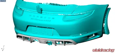 VR Aero Carbon Fiber Rear Diffuser Porsche 991 Carrera GTS Center Exit Exhaust 2018-2019 - VR-991GTS-630