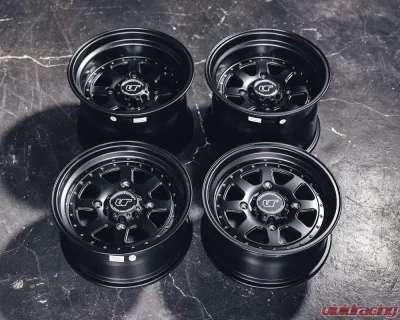 VR Forged D15 Wheel Set for Dunes Polaris RZR 15x7 15x10 Matte Black - VRF-D15-RZR-STG-MBLK