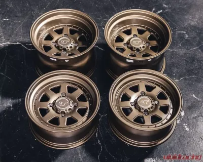 VR Forged D15 Wheel Set for Dunes Polaris RZR 15x7 15x10 Satin Bronze - VRF-D15-RZR-STG-SBZ