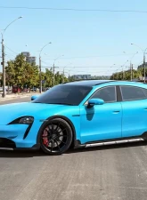 VR Forged D03 Wheel Set Porsche Taycan | Audi e-Tron GT 21x9.5 21x11.5 Matte Black                                     - VRF-D03-TAY-MBLK - Image 4