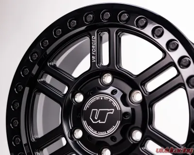 VR Forged D16 Beadlock Wheel Set of 4 Can-Am Maverick R 15x6.0 6x139.7 Matte Black - VRF-D16B-MAVR-MBLK