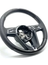 Bentley GT Speed | Bentayga 3 Spoke OEM Upgraded Customized Steering Wheel Carbon Silver Stitch Perf Grips                                     - VR-SW-149 - Image 2