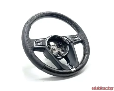 Bentley GT Speed | Bentayga 3 Spoke OEM Upgraded Customized Steering Wheel Carbon Silver Stitch Perf Grips - VR-SW-149